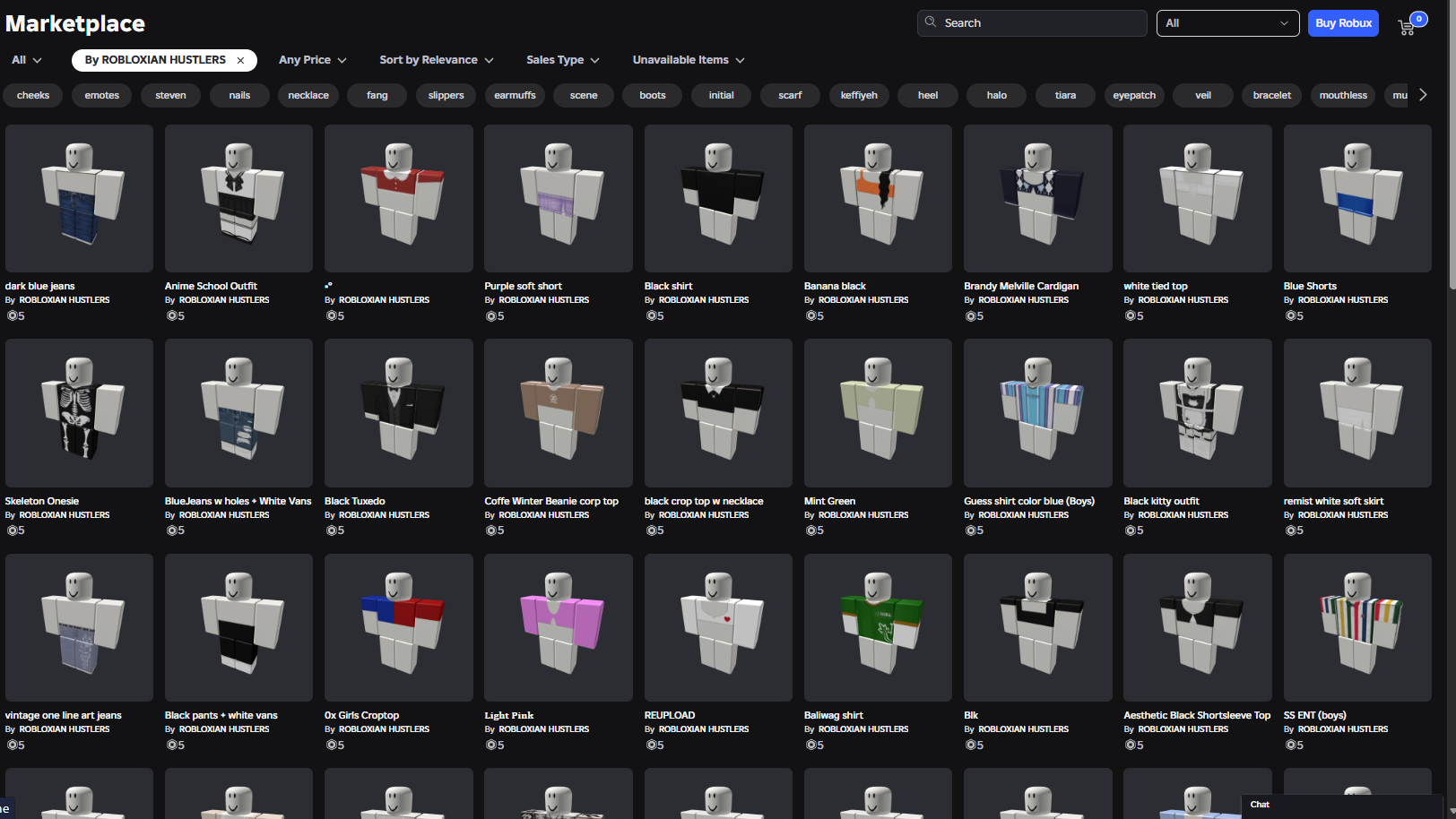 Roblox Merch store screenshot